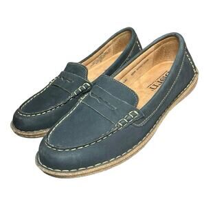 Born Women’s Nerina Leather Slip On Loafers Blue Size 8.5